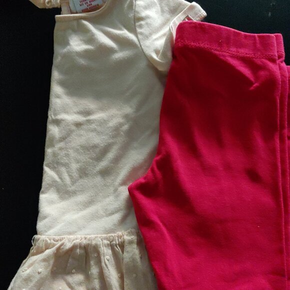 Baby girl soft pink top and red pants set 18mm - Picture 8 of 8